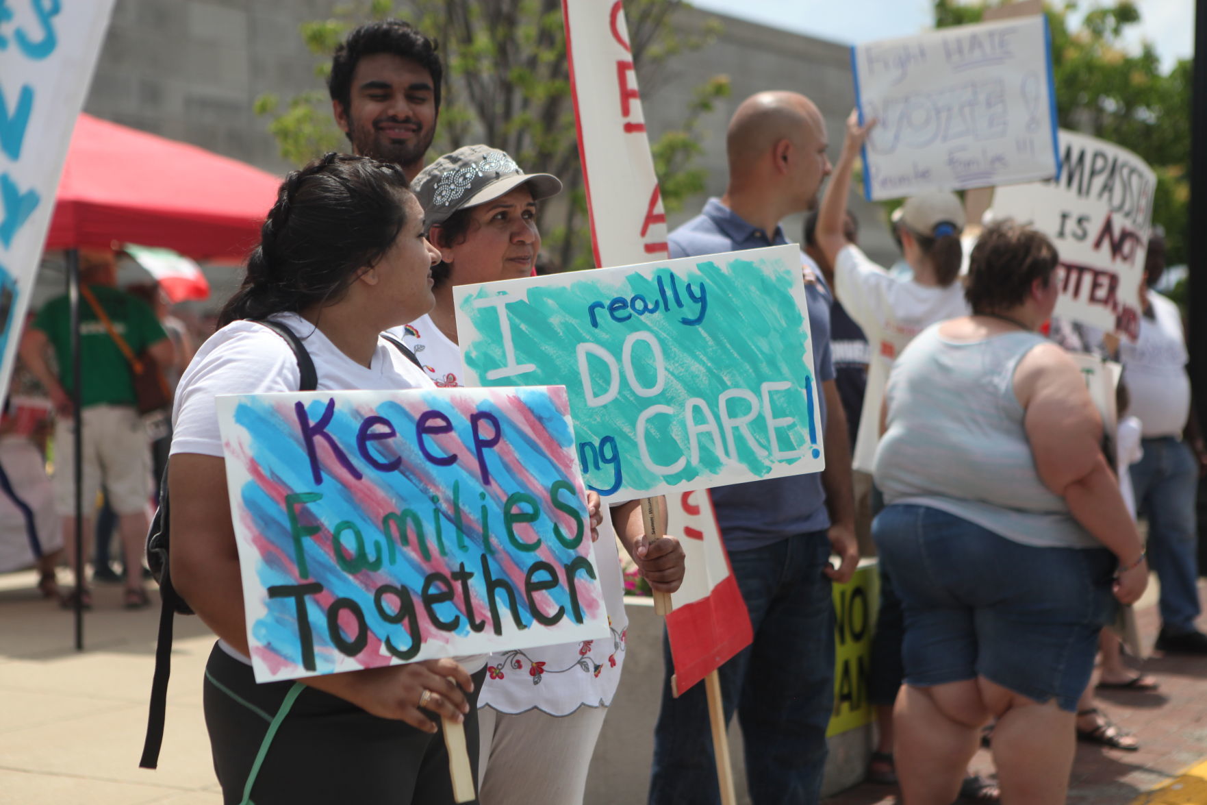 Families, activists protest Trump's immigration policies with Hammond rally
